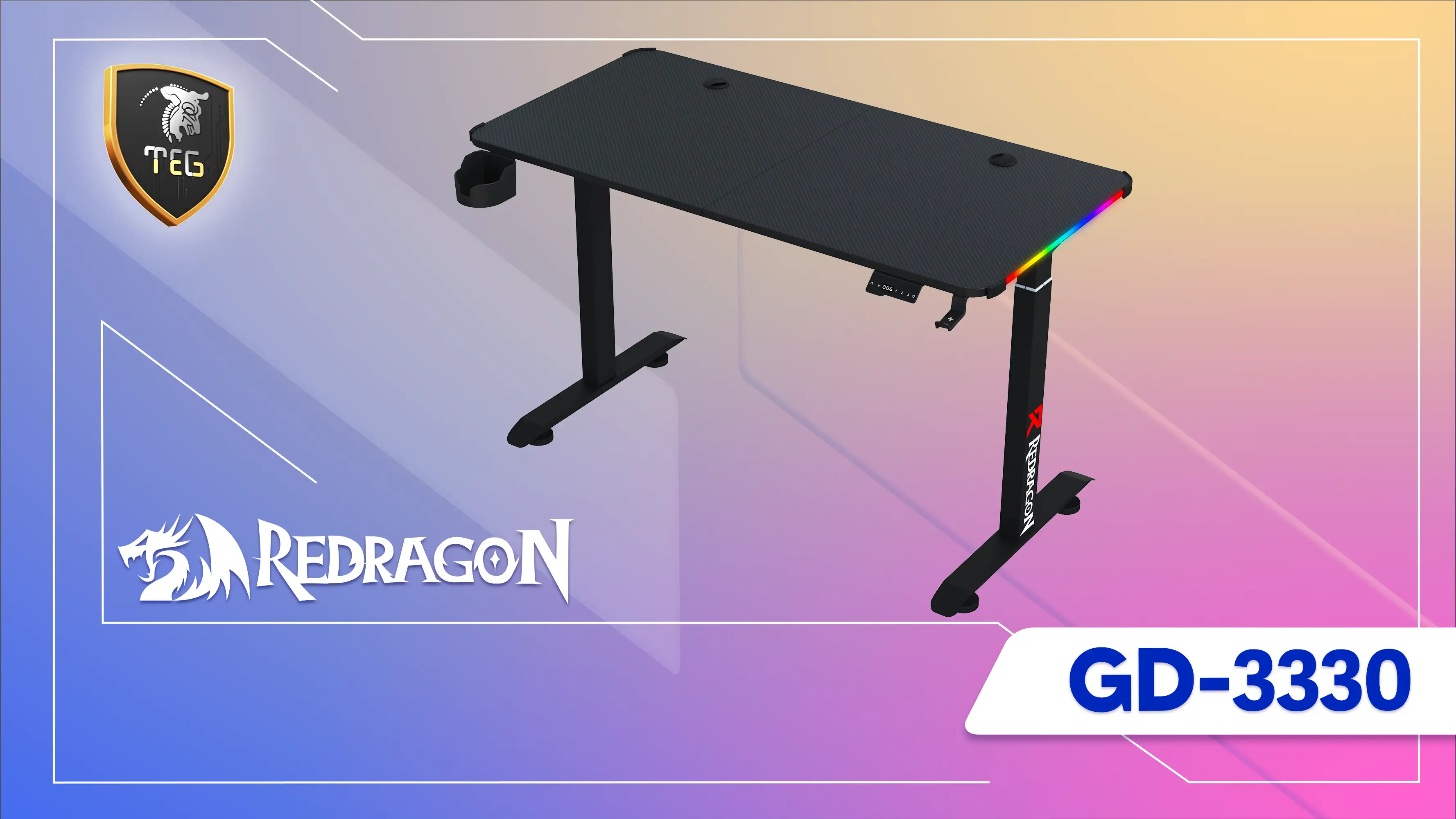 اسمبل میز گیمینگ موتور دار ردراگون GD-3330 RGB